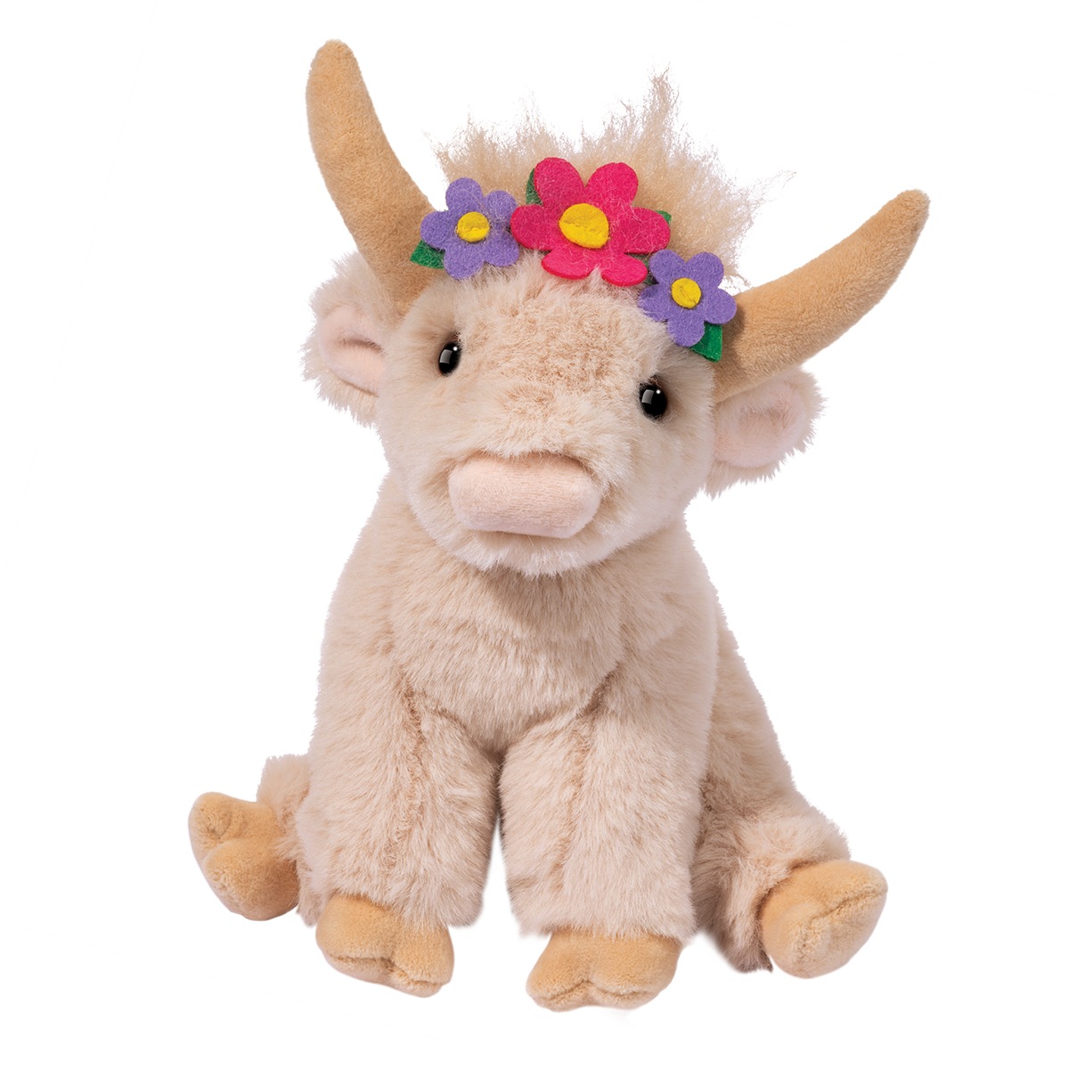 15722.jpg Laddie Highland Cow Mini Soft with Flower Crown - Image 1